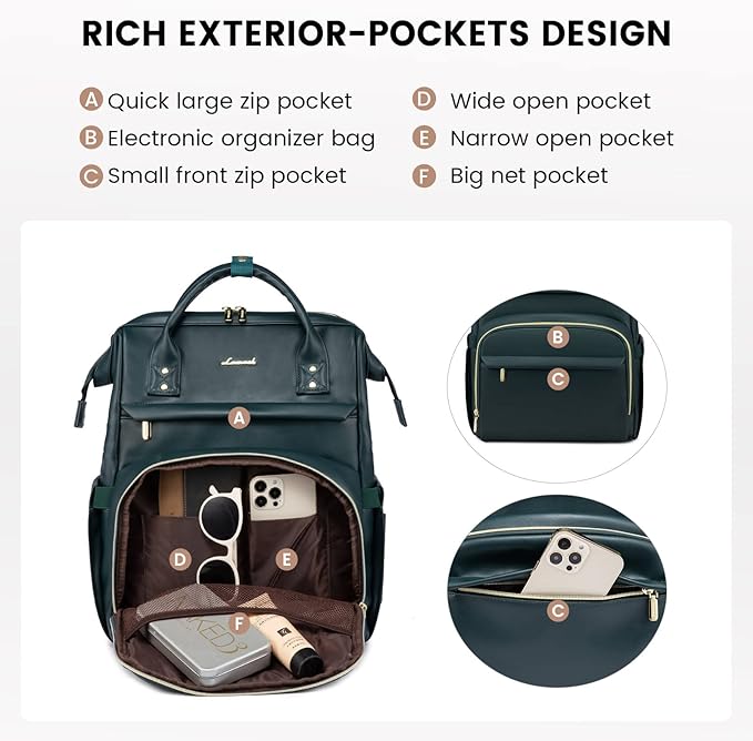 LOVEVOOK Leather Laptop Backpack - Image 3