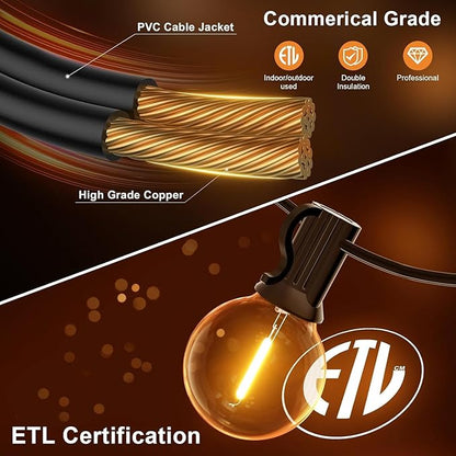 GPATIO Outdoor String Lights, 50FT G40 Bulbs Shatterproof Patio Lights - Image 5