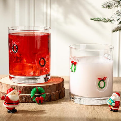 Skylety 2 Pcs Christmas Icon Juice Glasses Xmas Drinking Cups Old Fashioned - Image 7