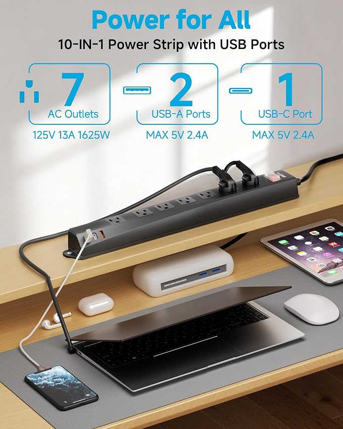 Outdoor Power Strip Weatherproof IPX6, 1625W/13A 15 Ft Extension Cord - Image 4