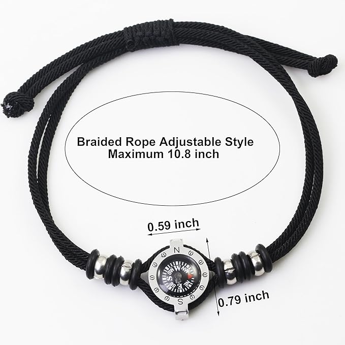 Innocence Adjustable Paracord Wrist Compass Bracelet - Image 2