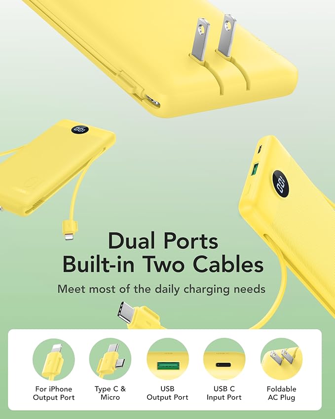 VRURC Portable Charger Power Bank - 10000mAh Fast Charging 22.5W PD 20W Slim - Image 2