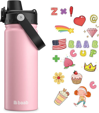baab 18oz Kids Water Bottle, Insulated Kids Water Bottle by baabKidWatterBottle