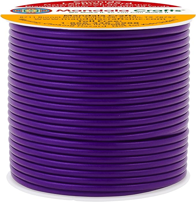 Mandala Crafts Round Genuine Purple Leather Cord - Image 2