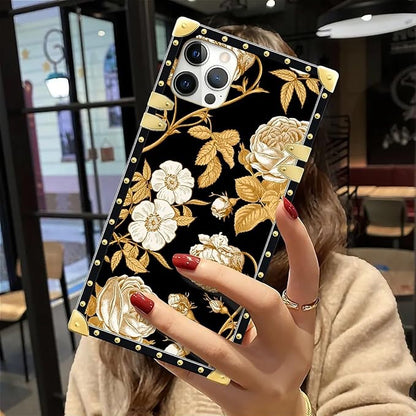 Compatible with iPhone 12 12 Pro Case, Blooming Rose Golden Flower Luxury - Image 6