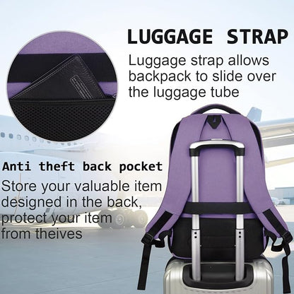 Volher Laptop Backpack, Business Travel Anti Theft Slim Durable Laptops Backpack - Image 6