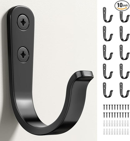 10Pcs Wall Hooks for Bathroom, and Garage by jockcaras
