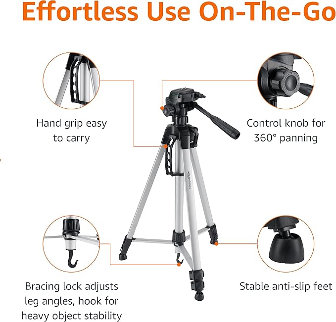 Amazon Basics 60-inch Lightweight DSLR Tripod - Image 3