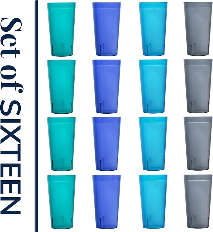 US Acrylic Cafe Plastic Reusable Tumblers 20-ounce Water Cups Coastal Colors | - Image 8