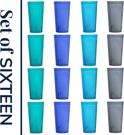 US Acrylic Cafe Plastic Reusable Tumblers 20-ounce Water Cups Coastal Colors | - Image 8