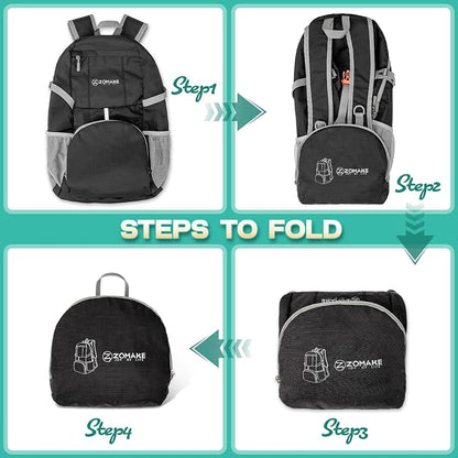 ZOMAKE Lightweight Packable Backpack 35L, Light Foldable Backpacks Water - Image 4