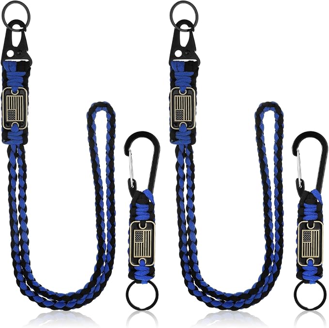 Frienda 2 Set Heavy Duty Paracord Lanyard Necklace Whistles Strap Braided 550 by Frienda