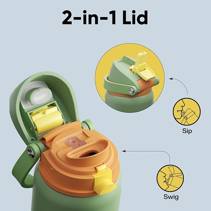 Insulated Water Bottle with Straw - Image 3