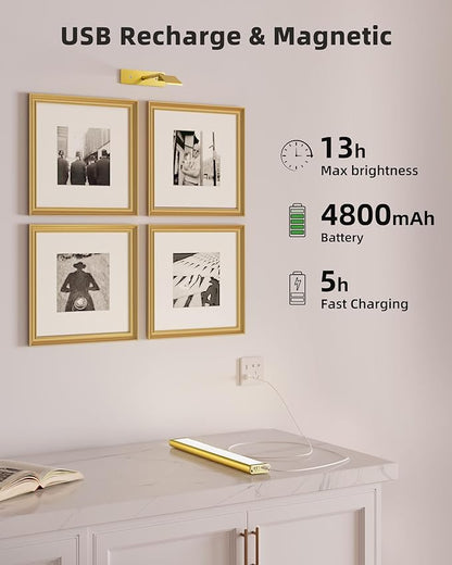EZVALO Picture Light for Wall, 4800mAh Rechargeable Wireless Remote, Dimmable - Image 4