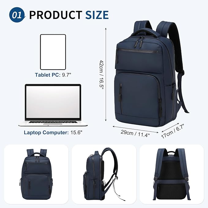 Waterproof Laptop Backpack for Men & Women, Flight Approved Anti-Theft Daypack - Image 3