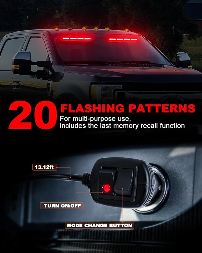 HLauto 6Z4J Emergency Dash Strobe Lights: 2x16.8 inch Red Safety Lights - Image 4