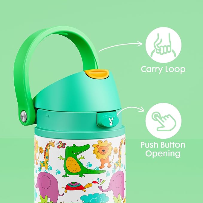 18 oz Kids Water Bottle for School: Meoky 18 oz Stainless Steel Insulated Water - Image 6