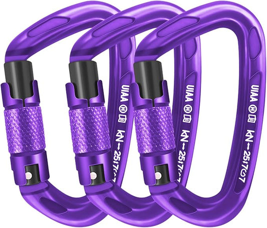 UIAA Certified Professional Heavy Duty Large Locking Carabiner Clips Climbing by AINIKEY