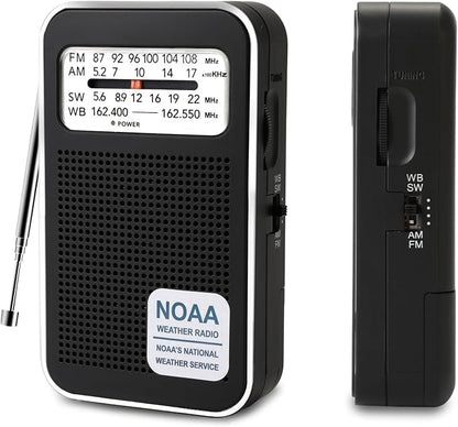Portable Personal NOAA Weather Radio, 4-Band AM/FM/SW/WB Emergency Transistor by Geartist