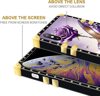 Compatible with iPhone Xs Max Case, High Heeled Purple Diamond Rose Luxury - Image 7