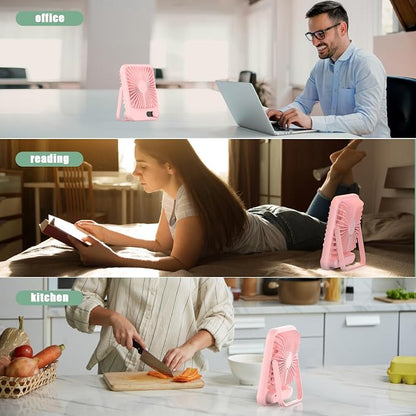 Portable Fan Rechargeable, Small Desk Fan Quiet, 180°Tilt Adjustable Personal - Image 7