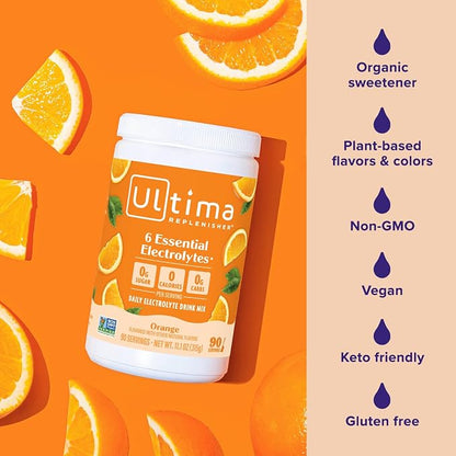 Ultima Replenisher Daily Electrolyte Powder Drink Mix – Sugar Free – Orange - Image 5