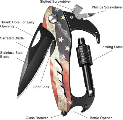 FUNBRO Multitool Carabiner Knife Tools - Image 4