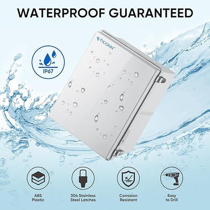 TICONN Outdoor Electrical Box Waterproof, Junction Box IP67 ABS Plastic - Image 2