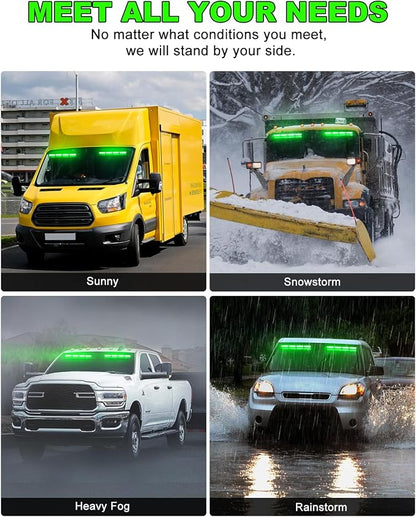 HLauto 6Z4J Emergency Dash Strobe Lights: 2x16.8 inch Green Safety Lights - Image 6