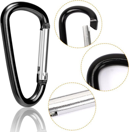 Carabiner Clips, Upins Aluminum Locking Spring Hook Keychain D Shape Heavy Duty - Image 3