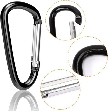 Carabiner Clips, Upins Aluminum Locking Spring Hook Keychain D Shape Heavy Duty - Image 3