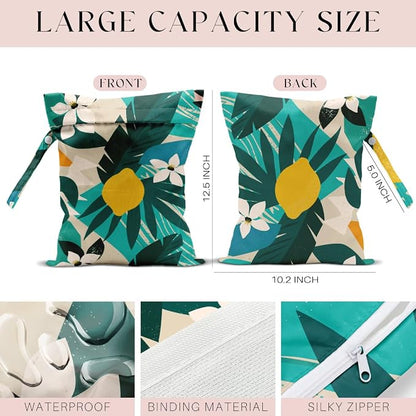 3 Pcs Wet Bag, Wet Dry Bag, Waterproof Aloha Bags, Small Laundry Bags, - Image 2