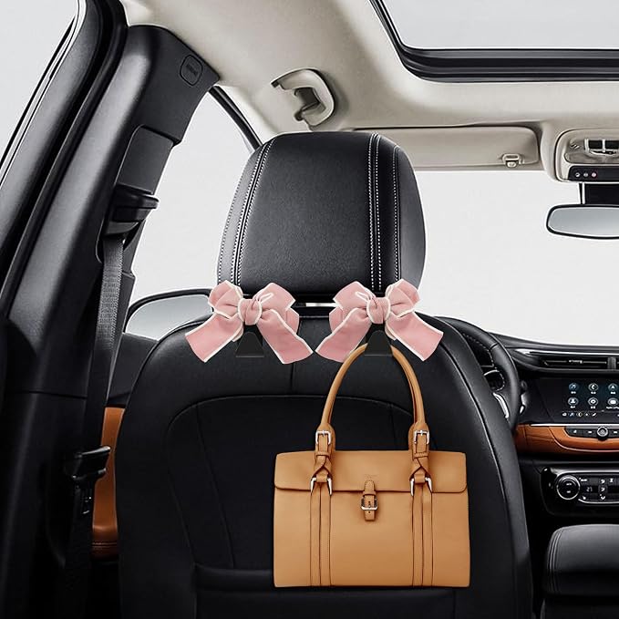 2PCS Car Hooks for Purses and Bags, Cute Bow Car Seat Headrest Hook, Car by Unknown