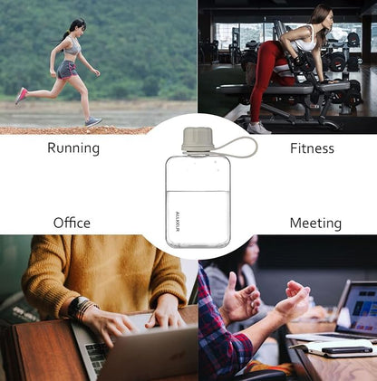 Portable Flat Water Bottle, BPA Free Reusable Tritan Plastic Travel Water - Image 5
