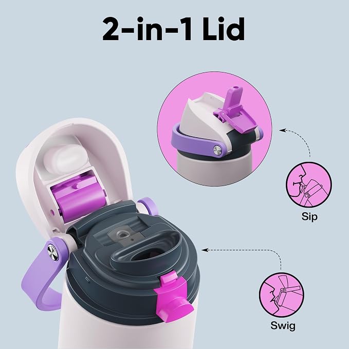 Insulated Water Bottle with Straw - Image 3