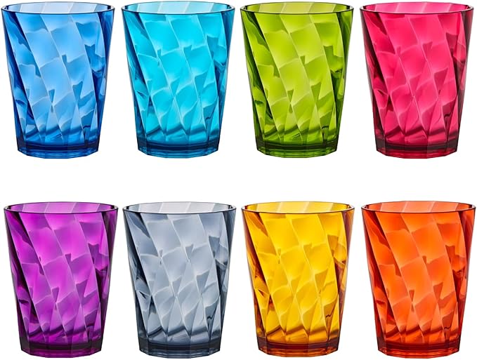 US Acrylic Optix Plastic Reusable Drinking Glasses 14oz Rocks Cups in Jewel by USAcrylic