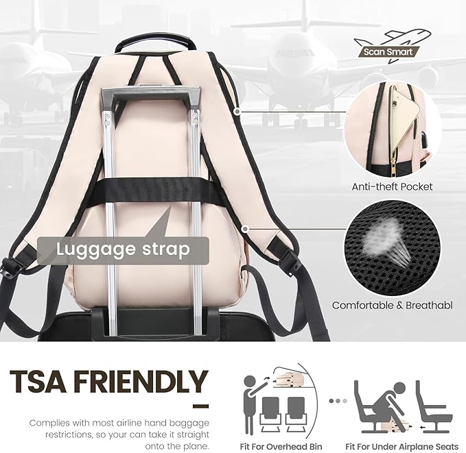 LOVEVOOK Laptop Backpack for Women 17.3 inch, Cute Womens Travel Backpack Purse - Image 6