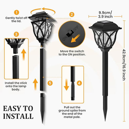 GIGALUMI 8 Pack Solar Lights Outdoor Waterproof, LED Solar Garden Lights - Image 6