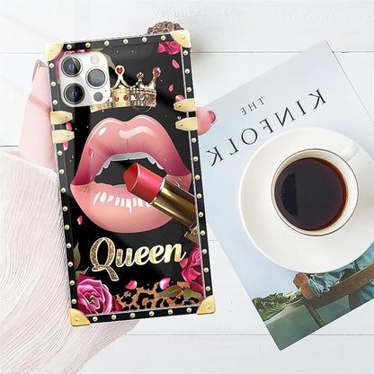 Compatible with iPhone 11 Pro Max Case, Glitter Red Rose Queen Leopard Lipstick - Image 7
