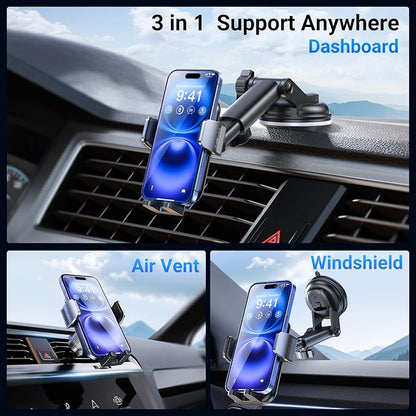 3-in-1 Car Phone Holder 360° Adjustable Car Phone Mount, Cell Phone Holders - Image 2