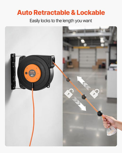 VEVOR Retractable Extension Cord Reel, 50 FT Heavy Duty 14AWG/3C SJTOW Power - Image 5