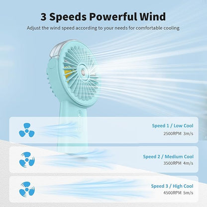 Otlonpe Handheld Misting Fan Portable, Small Personal Hand Held Rechargeable - Image 7