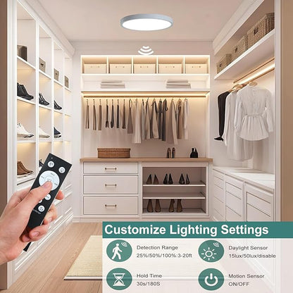 12 Inch Motion Sensor LED Ceiling Light Wired, Closet Lights Motion Activated - Image 2