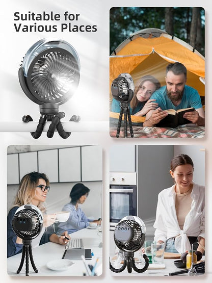 Misting Stroller Fan, 6000mAh Battery Operated Portable Fan - Image 8