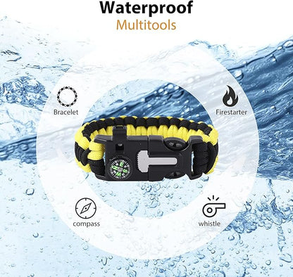 Bracelets, Survival Bracelets for Men Paracord Tactical 5-in-1 Camping Gear Kits - Image 3