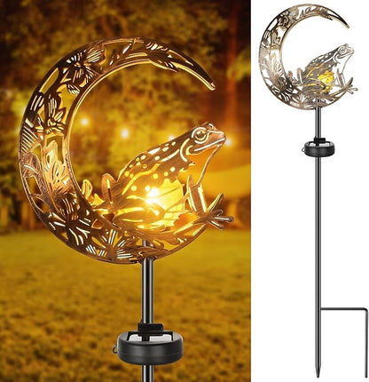 VIHOSE Solar Frog Outdoor Lights Waterproof Moon Garden Stake Lights Warm White by VIHOSE