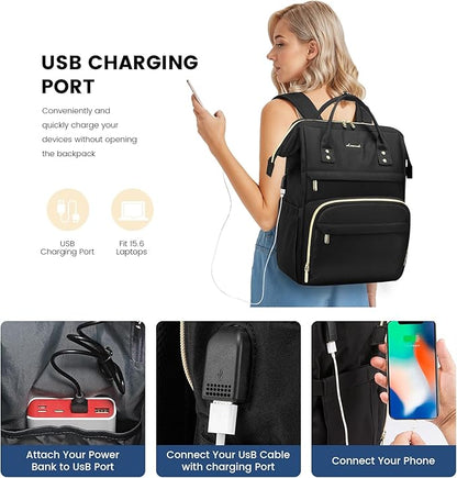 LOVEVOOK Laptop Backpack Women, 15.6 Inch Work Backpack Woman - Image 3
