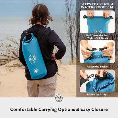 STOVER 5/10/25/30/40/55L Waterproof Dry Bag- Roll-Top Backpack w/Phone Case- - Image 5