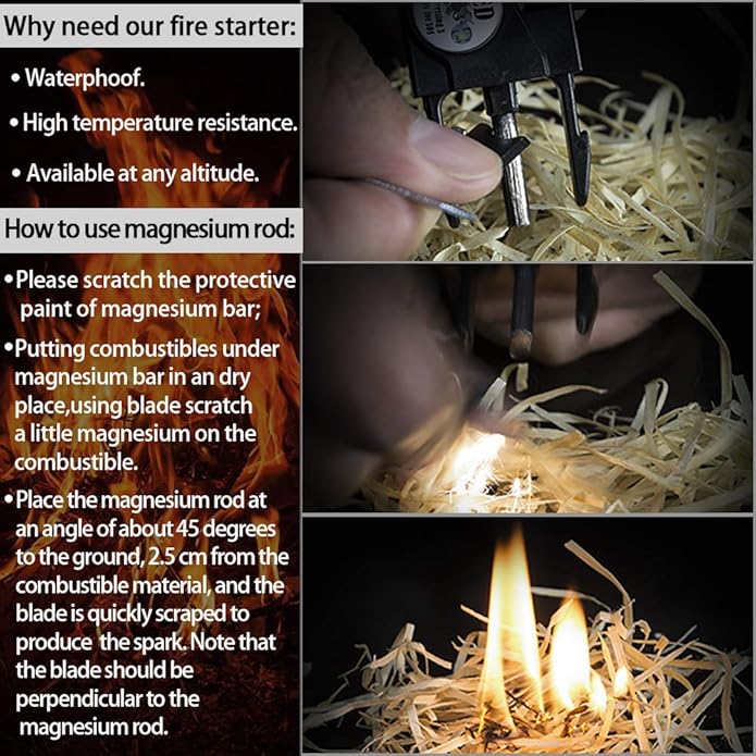 Survival Paracord Bracelet, Fire Starter, Waterproof SOS Light, Adjustable AK87 - Image 3