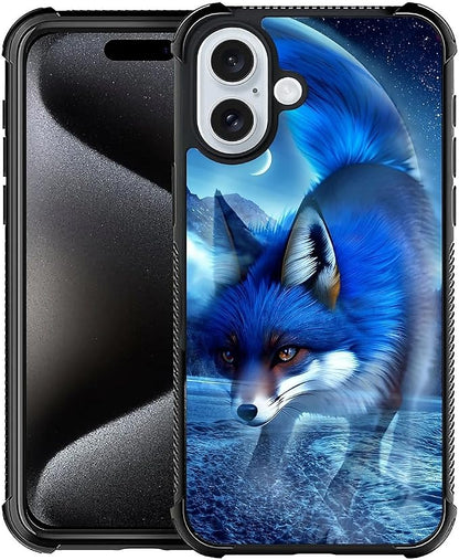 for iPhone 16 Case, Snowy Mountain Fox Lake Pattern Graphic Design Girl Boy by FKBRCL4U